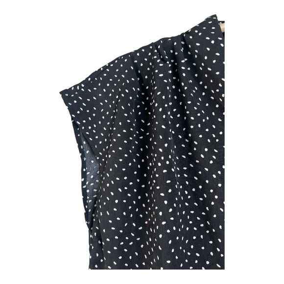 Boxy Black White Polka Dot Blouse Stand Up Collar by Lush‎ Womens Small NWOT - Picture 13 of 15